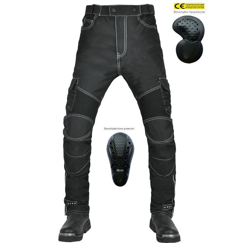 Mens Motorcycle Riding Pants Oxford Cloth Waterproof Multi-pocket Work Motocross Racing