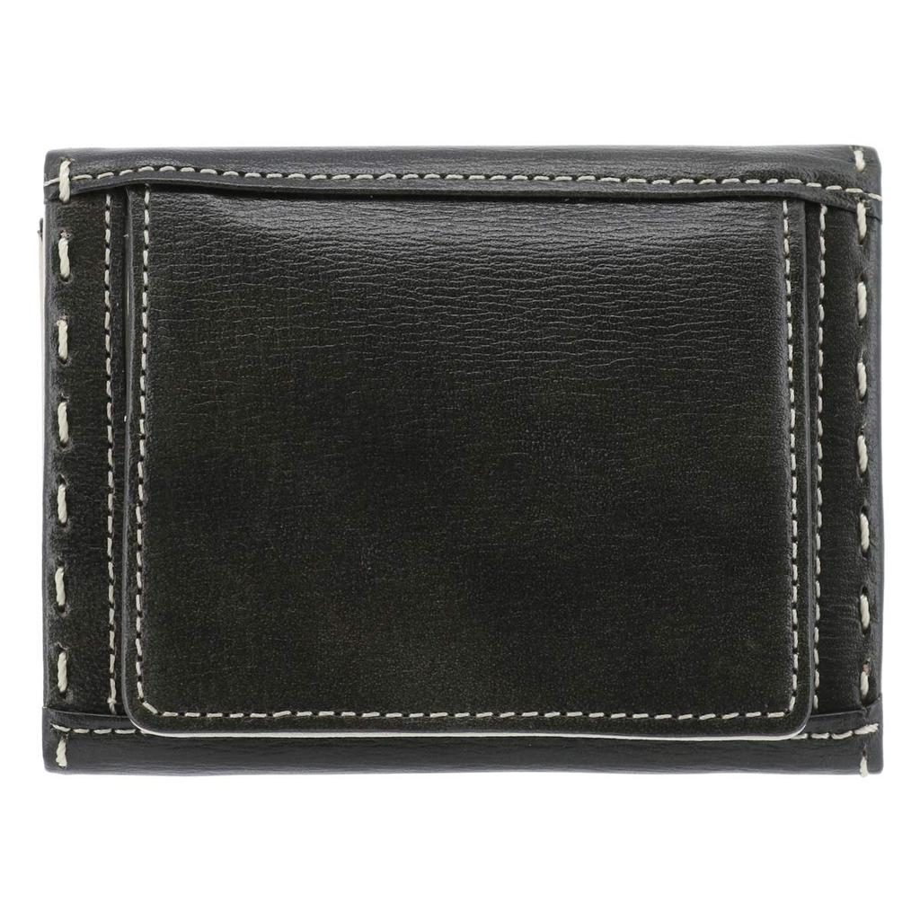 Katharine Hamnett London Color Tailored 2 Made with Premium Japanese Kip Leather Compact with Coin Dark Brown Tri-fold Wallet, Antique-Style