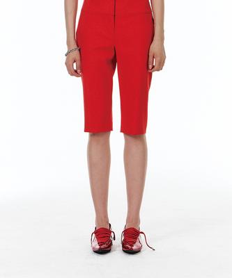 Yunse Back Slit Capri Pants (Red)