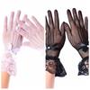 Bow Fishnet Mittens Five-finger Wedding Gloves Fashion Women Driving Gloves  Summer