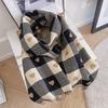 Dámský kostkovaný šátek v korejském stylu - Módní, Všestranný, Zesílený pletený nákrčník