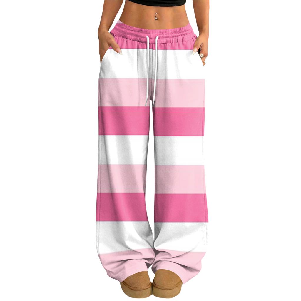 Damen Lässige und Modische Bedruckte Elastische Taille Weite Hose