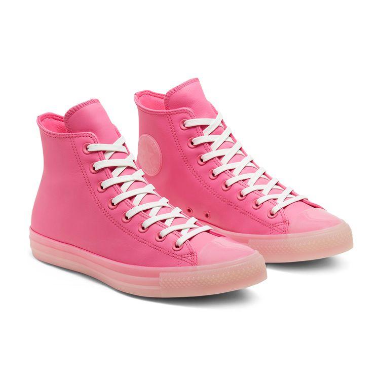 Converse Chuck Taylor All Star Neon Leather High Top Sneakers Unisex Sneakers Pink 166568C