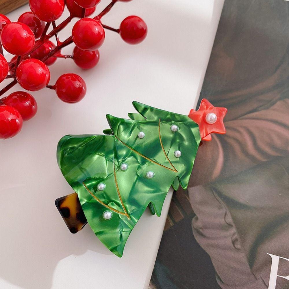 Bow Acetic Acid Hair Claw Bell Creative Shark Clip Fashion Christmas Shark Clip  School
