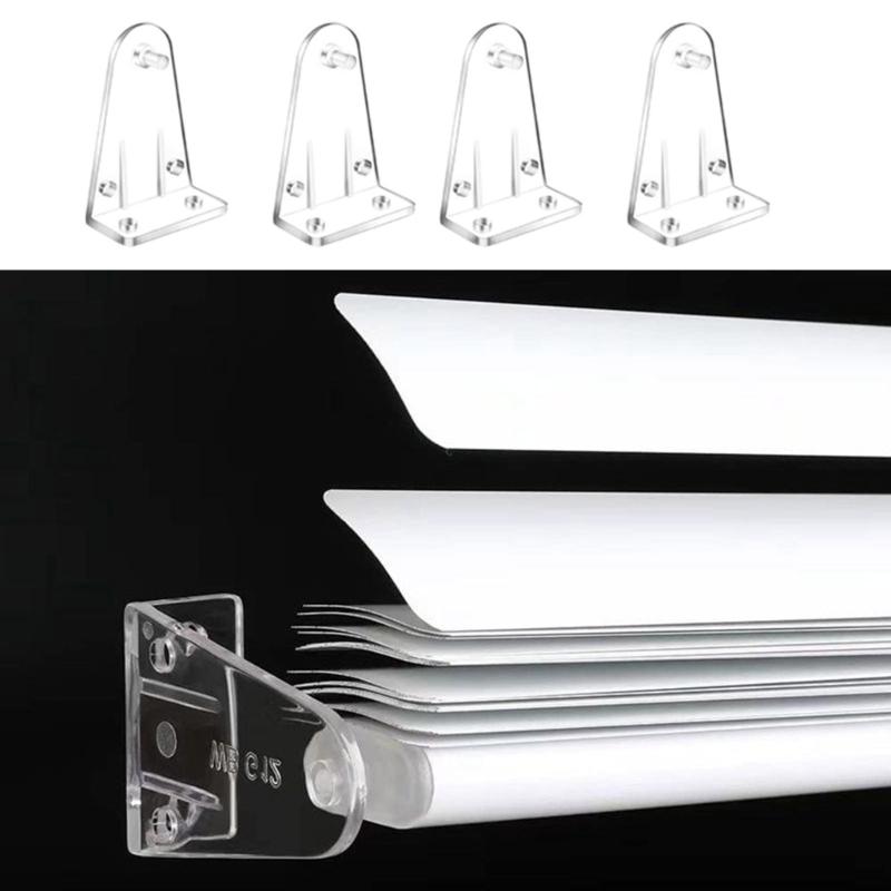 12/36Pcs Clear Blind Hold Down Brackets Drapes Shutters Curtain Bottom Rails Holders Clips Positioning Hook with Screws
