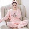 Podzimní/zimní pyžamové dámské zesílené teplý flanel Zimní volná verze Lovely Lady lze nosit mimo oblek s dlouhým rukávem