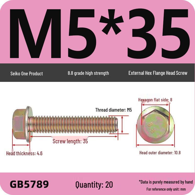 Verzinkter Sechskantflanschschraube mit Scheibe, Güte 8.8, M5-M12