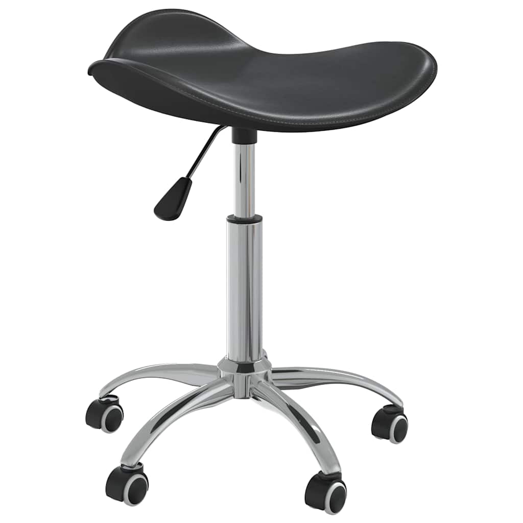 Dining Chair Swivel Black Faux Leather