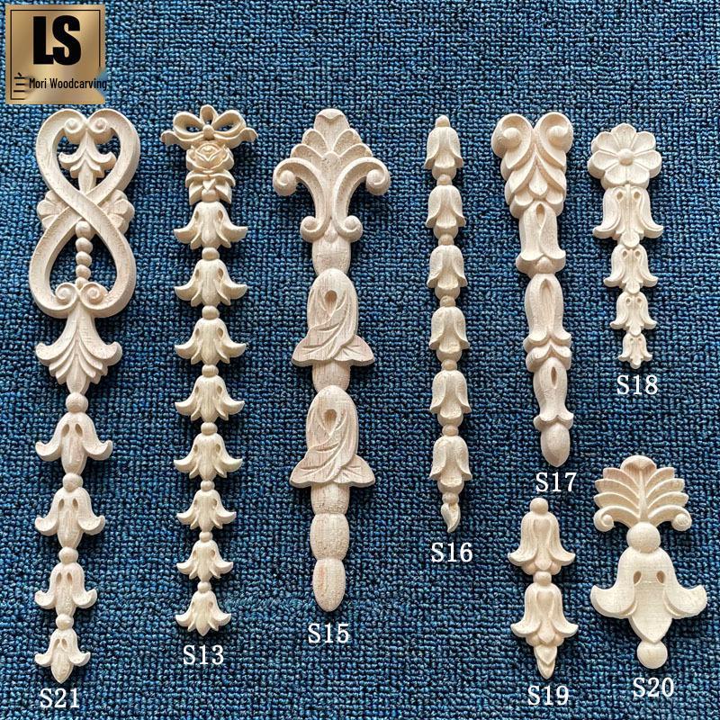 

Европейские резные цветочные наклейки из массива дерева для колонн, дверей и шкафов Model S19: 8x3cm