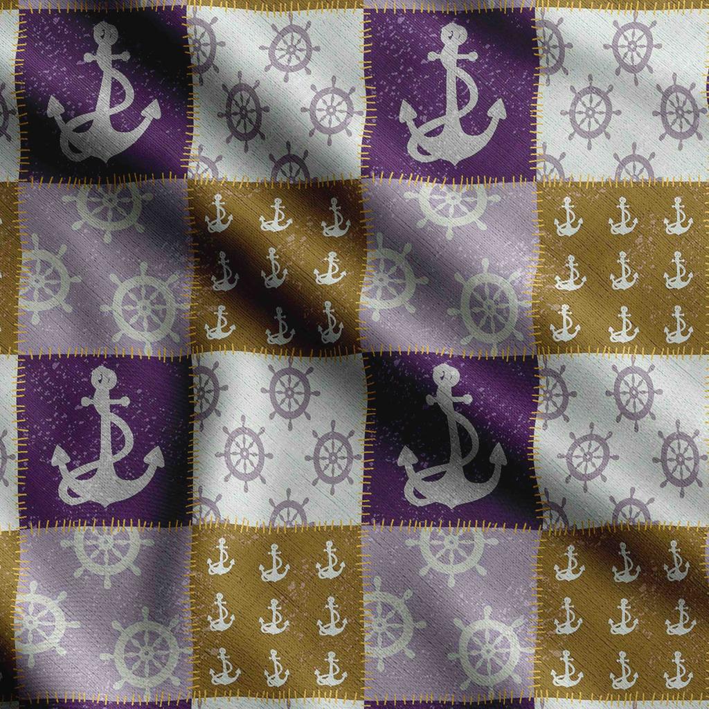 Soimoi Muscheldruck, Baumwollcambric, Quiltstoff Meterware 107 cm breit, mittelschwerer Baumwollstoff, Nähzubehör, Blau &