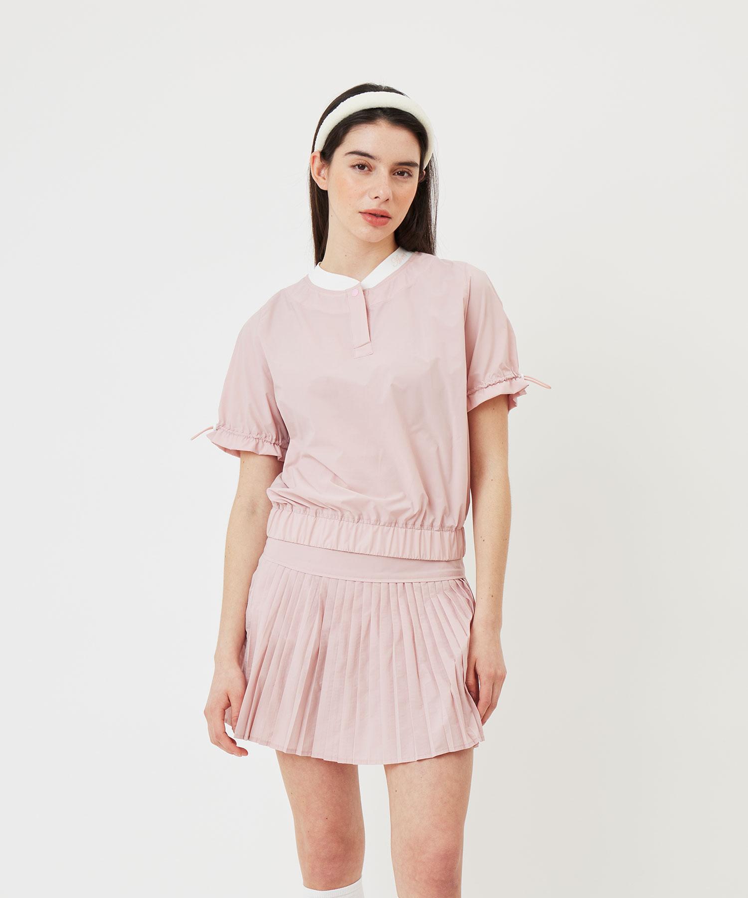 A Ben Shirred Short Sleeve Anorak Pink 2