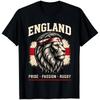 England Pride Passion Rugby Lion Flag Supporter Fan Novelty Sport Gift T Shirt