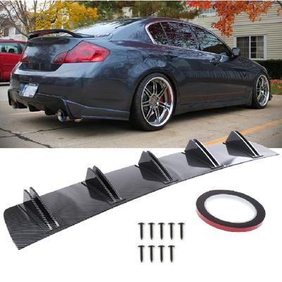 2 sztuk 81.5cm uniwersalny tylny dyfuzor 5 płetw rozdzielacz zderzaka podbródek Spoiler dolna warga dla Infiniti Q50 Q60 G37 G35 ciało rekina