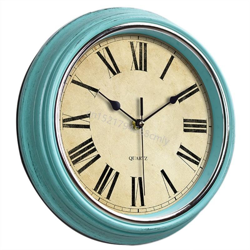 Nordic Vintage Wall Clock European Quiet Clocks for Living Room Decorations 6XDE