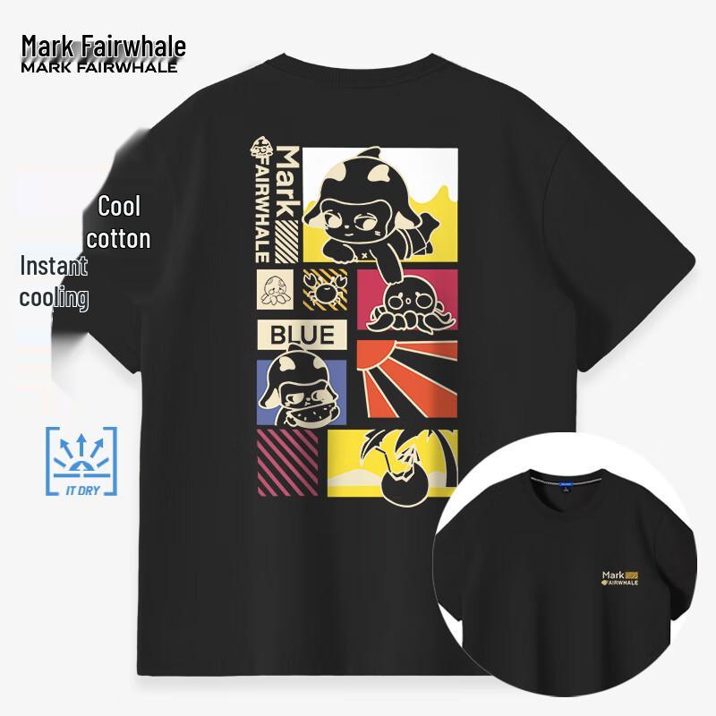 MARK FAIRWHALE Men s Loose Fit Cooling Ice Silk Graphic Tee L