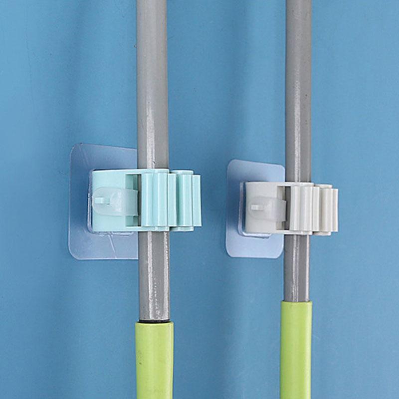 Traceless Sucker Hook Mop Holder Wall Mounted Mop Organizer Holder Brush Broom Hanger Storage Rack
