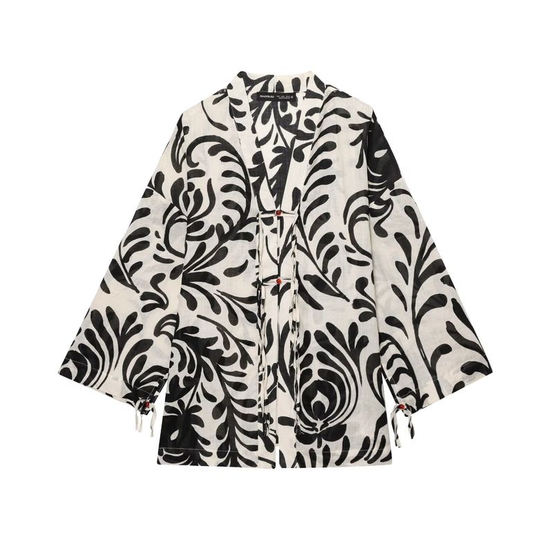 Kaslead New Arrival Women's Clothing Fashion Style Print Kimono Outerwear Casual Pants 2731084 2731089