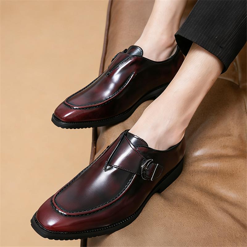 New Trend Designer Dress Leather Monk Strap Shoes for Men Formal Wedding Prom Dress Homecoming Footwear Sapatos Tenis Masculino