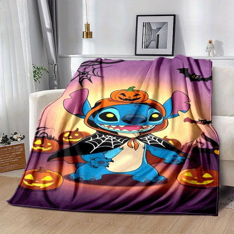1pc Stitch Printing Blanket - Soft, All-Season Throw for Office Blanket,Personalized Gift with Adorable Cartoon Design