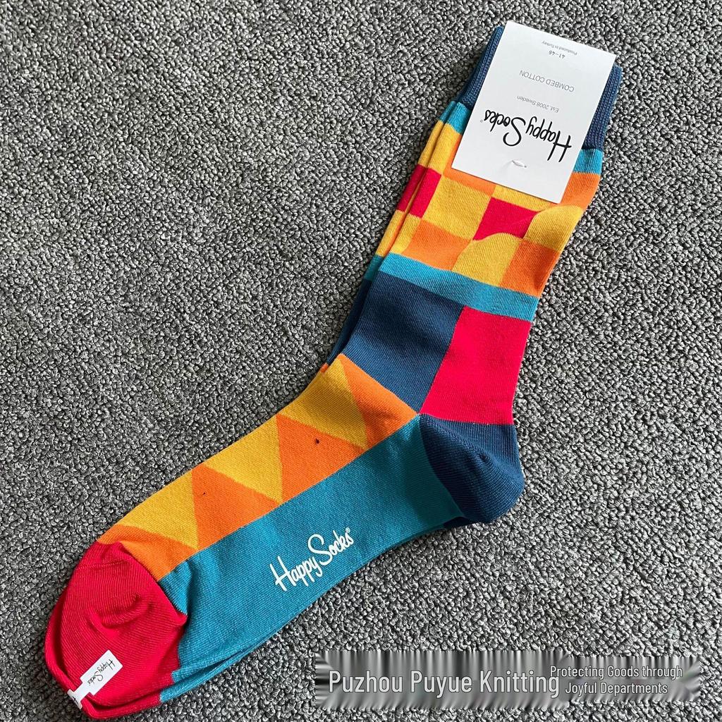 Hippy Happy Ανδρικές Ευέλικτες Μοντέρνες Μόδες Κάλτσες Μήκους Μέσης Γάμπας από Βαμβάκι