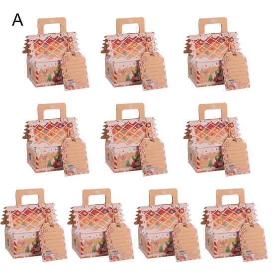 10 stk Julegaveeske Utsøkt utførelse Husform Kake Godteriboks for Fest Festlig Pynt