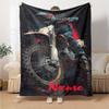 Custom Name Off-road Motorcycles Theme Printed Blanket - Perfect for Couch, Bed, Travel & Outdoor Use | Machine Washable, Cozy & Durable.