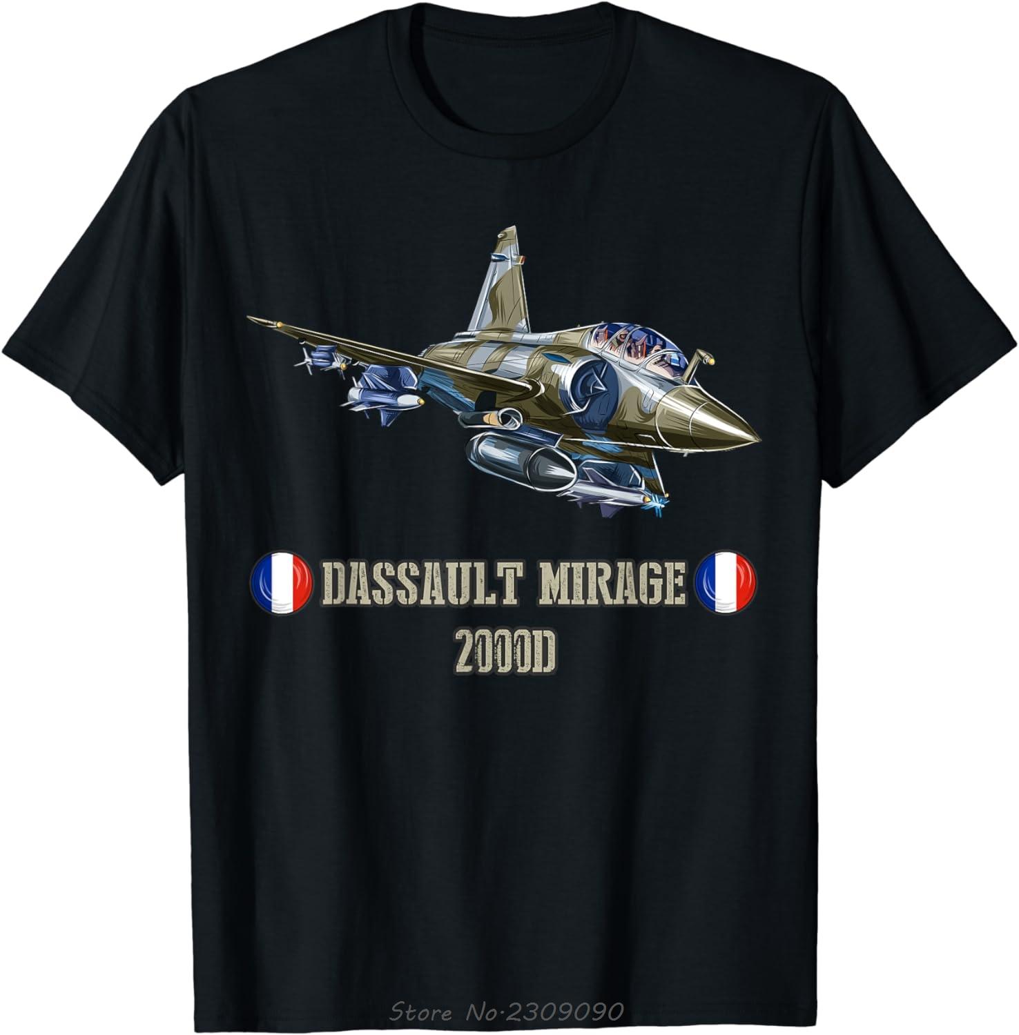 

France Military Jet Fighter Dassault Mirage 2000D Cotton Tshirt Casual Summer Oversized T-shirt Men s Clothing Unisex Tops Tees 5XL різнокольоровий