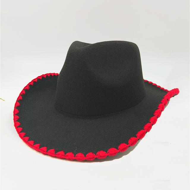 2023 New Wrapped Western Cowboy Hat Men's and Women's Jazz Cowboy Hat with Leather Wide Brim Church Panama Fedora Hat