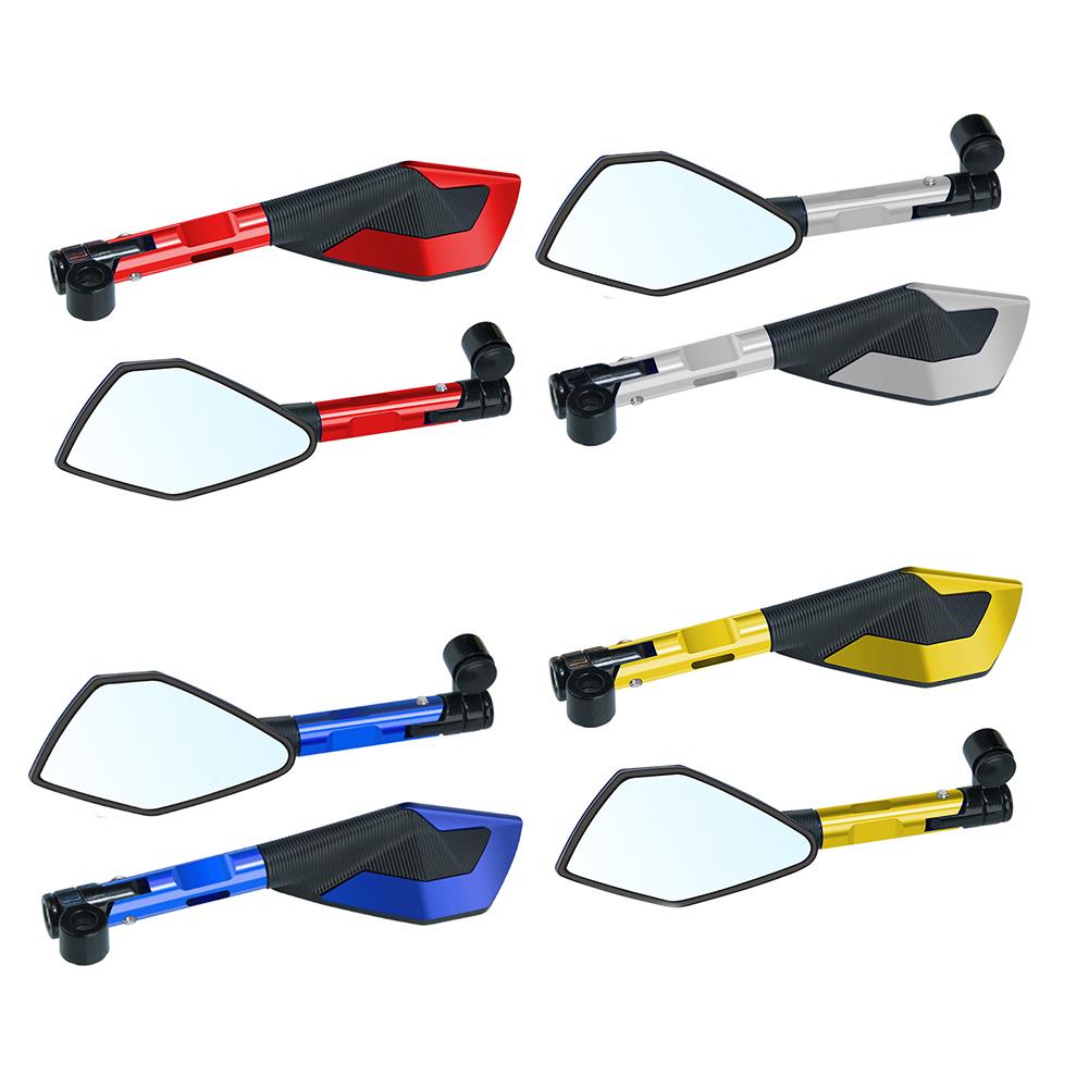 Kolip Motorcycle Rear View Mirrors, Aluminum Alloy Pentagonal Side Mirrors, Handlebar Mount Universal For Motobiker ATV