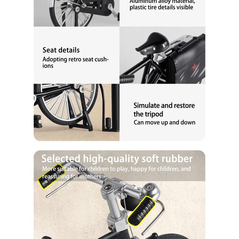 New 1/10 Miniature Alloy Model Bicycle Diecast Metal Bike Adult Simulation House Decor Fun Crafts Collection Ornaments Gifts
