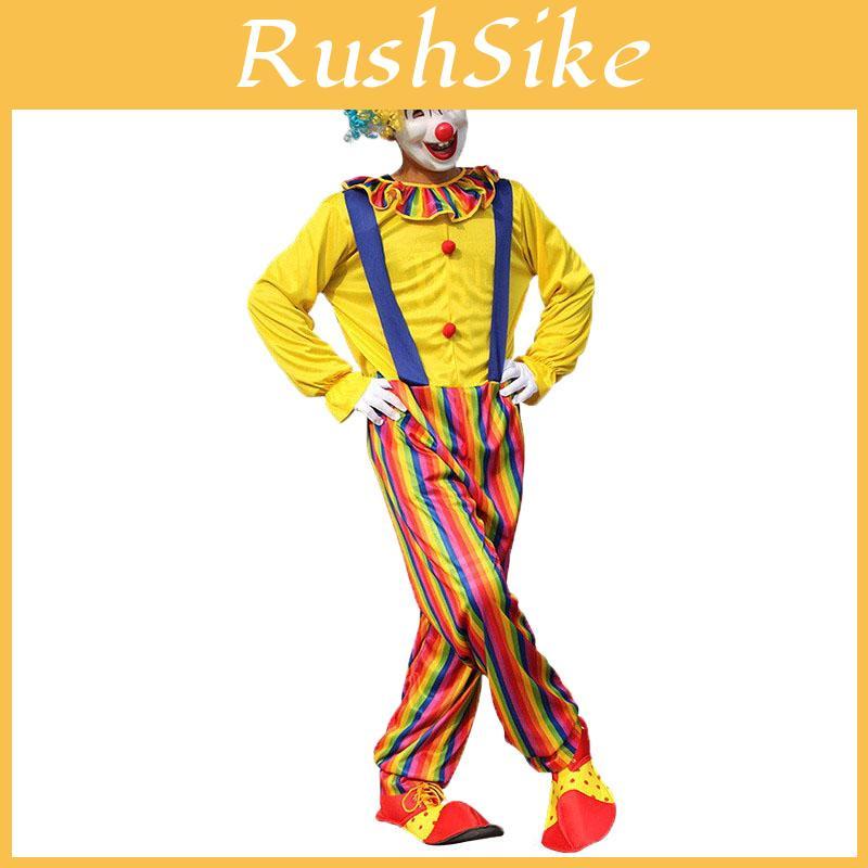 Multicolor Adult Men Killer Clown Costume Perfect For Cosplay And Halloween Fun**