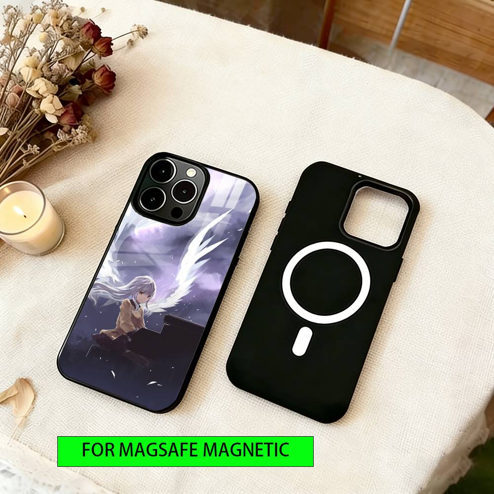 Angel Beats Phone Case For iPhone17,16,15,14,13,12,11 Plus,Pro Magnetic For Magsafe Wireless Charging
