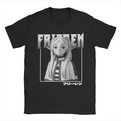 T-shirts Anime Frieren Homme T-shirt Anime Drôle en Coton T-shirt à Col Rond et Manches Courtes Vêtements Imprimés