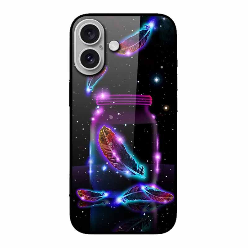 Glass Case For iphone 16 Plus 16Plus Coque Tempered Glass Hard Back Cover For iphone 16 Plus Phone Case Soft TPU Black Bumper