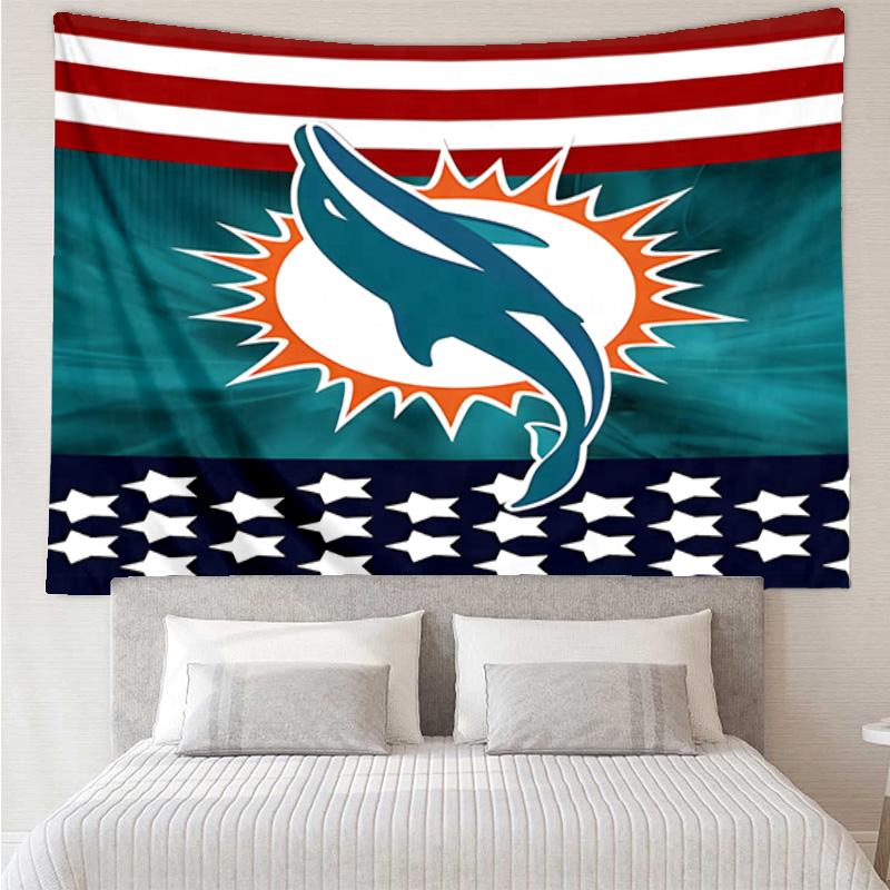 Delfine Team Logo Artwork Schnelltrocknendes Wandteppich zum Aufhängen für Schlafzimmer, Wohnzimmer, Spielzimmer, Dekor Kunstzimmer Wandteppich Feiertags- und Geburtstagsgeschenke
