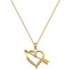 One Arrow Through The Heart Light Luxury Temperament Gorgeous Full Diamond Necklace Female Versatile Collarbone Chain Titanium Steel Chain