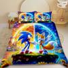 Cartoon Kids Sonic Duvet Cover Cool Anime Bedding Set Comforter Cover with 1/2 Pillowcase Queen King Bedroom Children Teens