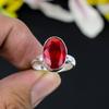 Mozambique Garnet Gemstone Handmade 925 Sterling Silver Ring Size 8.5 KG-346