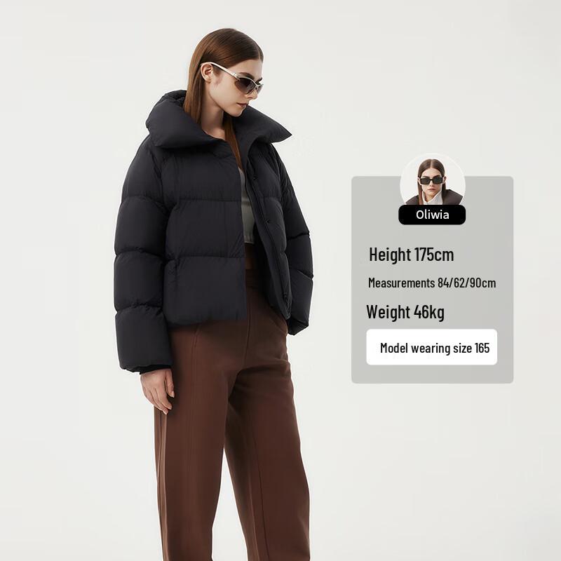 Tanner Women's Short Puffy Down Jacket with Large Lapel