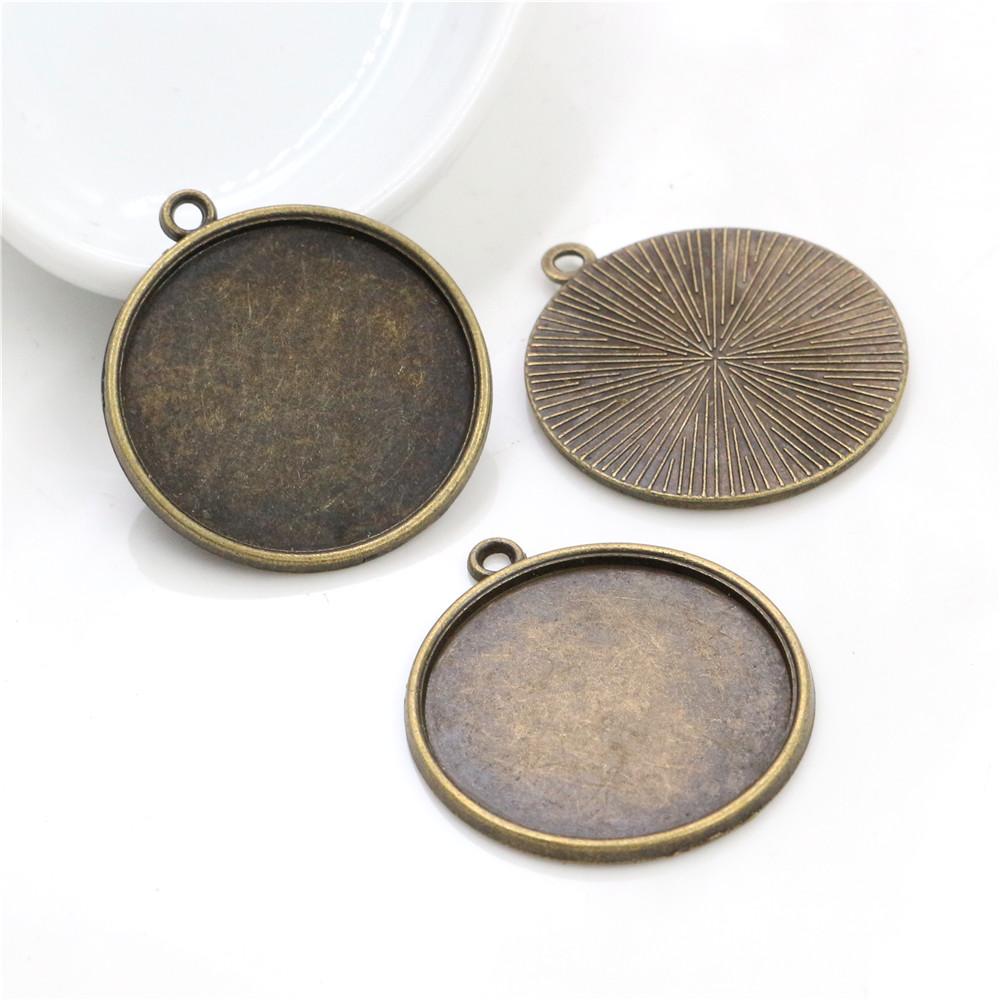 10pcs 25mm Inner Size Antique Silver Plated Square Cabochon Base Cameo Setting Charms Pendant For 10 mm Leather Bracelet