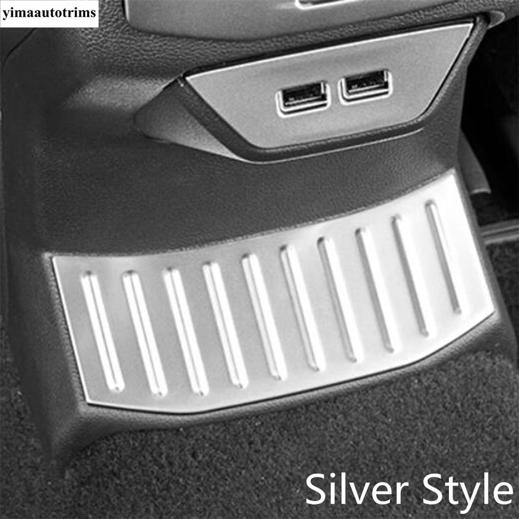 Rear Middle Guard Anti-kick Scuff Plate Panel Cover Trim Stainless Steel Accessories Fit For Volkswagen T-Roc T Roc 2018 - 2025