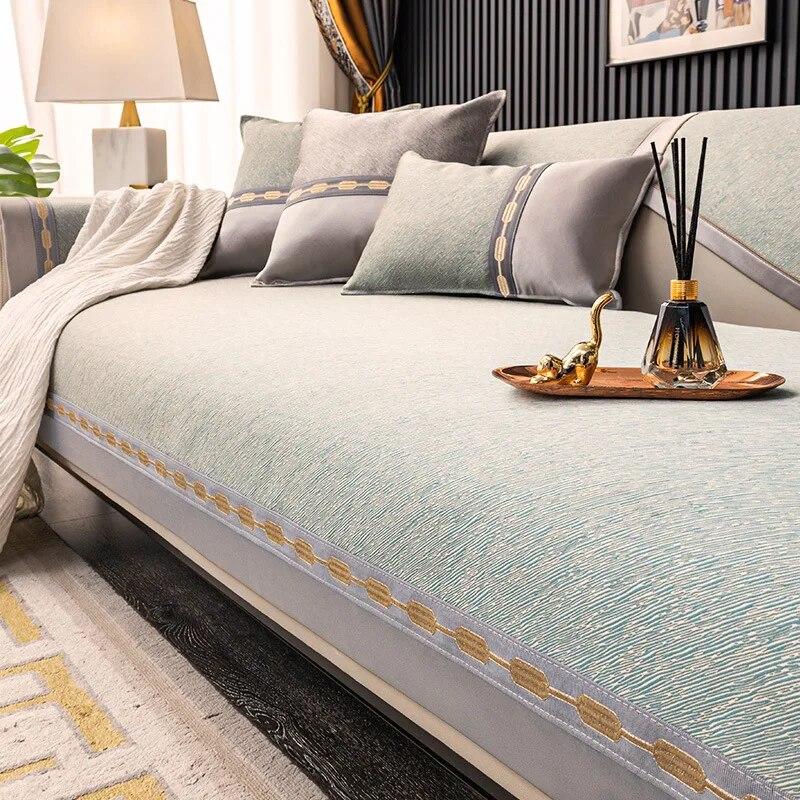 

Легкий роскошный чехол для дивана для гостиной, толстый однотонный нескользящий диван, L-образный угловой чехол для дивана, чехол для перил 1/2/3/4 сидения 70x70cm 1pcs