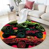 Car Pattern Round rug,Carpet Rug for Living Room Bedroom Sofa Playroom Decor,Non-slip Floor Mat,Holiday Gifts and Birthday Gifts