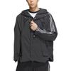 Adidas Originals X HAMCUS FW23 Three-Stripe Track Survey Hooded Jacket Unisex Jacket Charcoal-Black IX7079