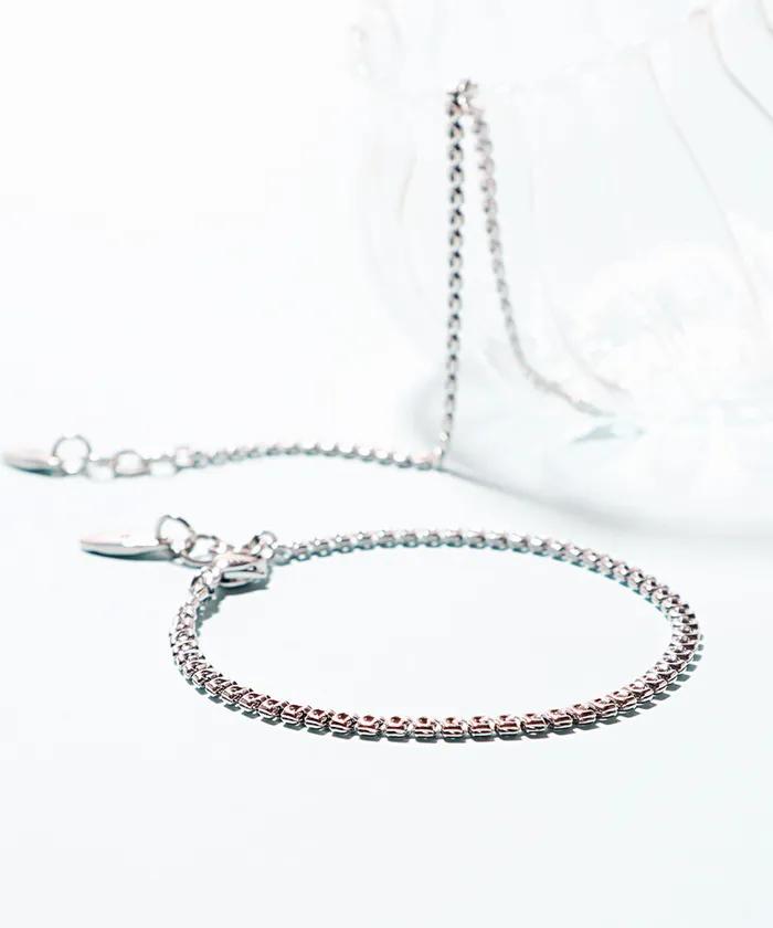 3.2u Square Chain Bracelet (PLT-BR-116_SV)