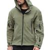 Men Jacket Solid Color Hooded Long Sleeve Fleece Slim Multi Pockets Windproof Hoodie for Outdoor