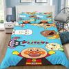 Anpanman Kawaii Bedding Set Double Twin Full Queen King Kids Bedclothes Duvet Cover Pillowcase Decoration Christmas Gifts