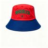 Men's Bucket Hat Lightweight Breathable Fabric Adjustable Fit Outdoor Sun Protection Hat with Embroidered Text and Flag Design
