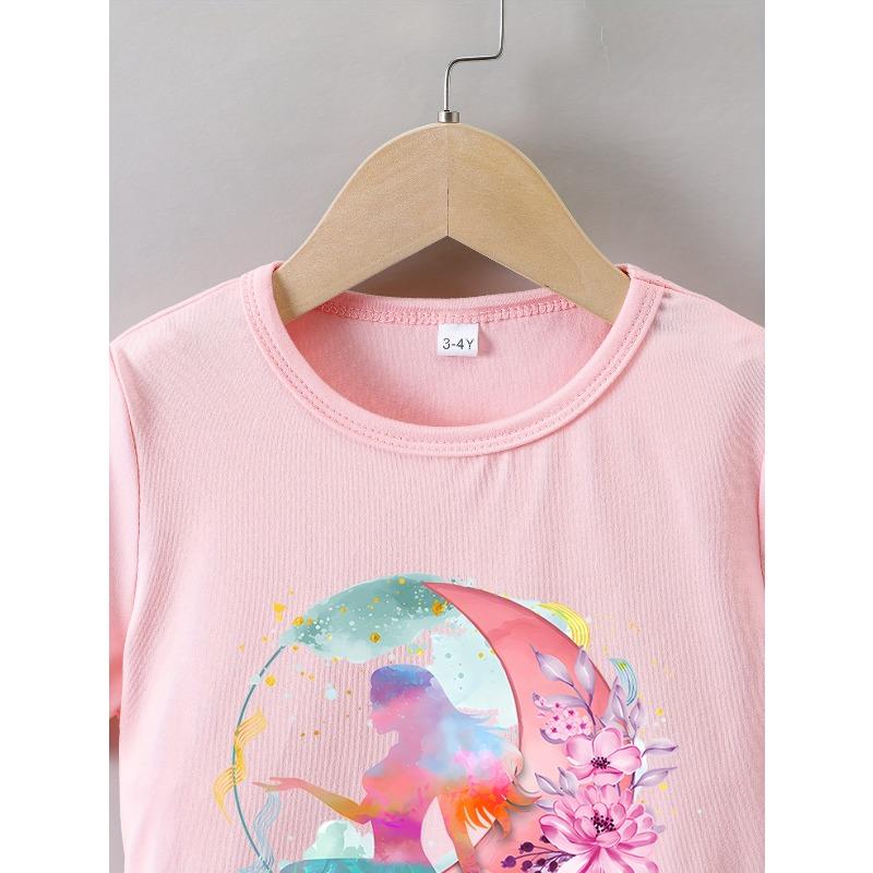 Kids Summer Short Sleeve "Mermaid" Print T-Shirt