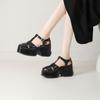 Krazing Pot Polyurethane Spring Summer Size 43 Size 42 Prints Women Platform Women Round Toe Buckle Straps Waterproof Sandals